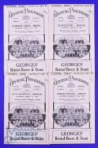 1930 Bristol Home Rugby Programmes (4): Nearly a century old and really interesting, detailed,