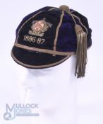 1886-7 Dulwich College Velvet Rugby Honours Cap: Lovely, very early example from the famous