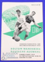 1953 Tour match to Germany; Germany 'B' team v Bolton Wanderers May 1953 at the Olympic Stadium