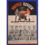 1952 Charity Shield Manchester Utd v Newcastle Utd match programme at Old Trafford kick-off 5.15pm