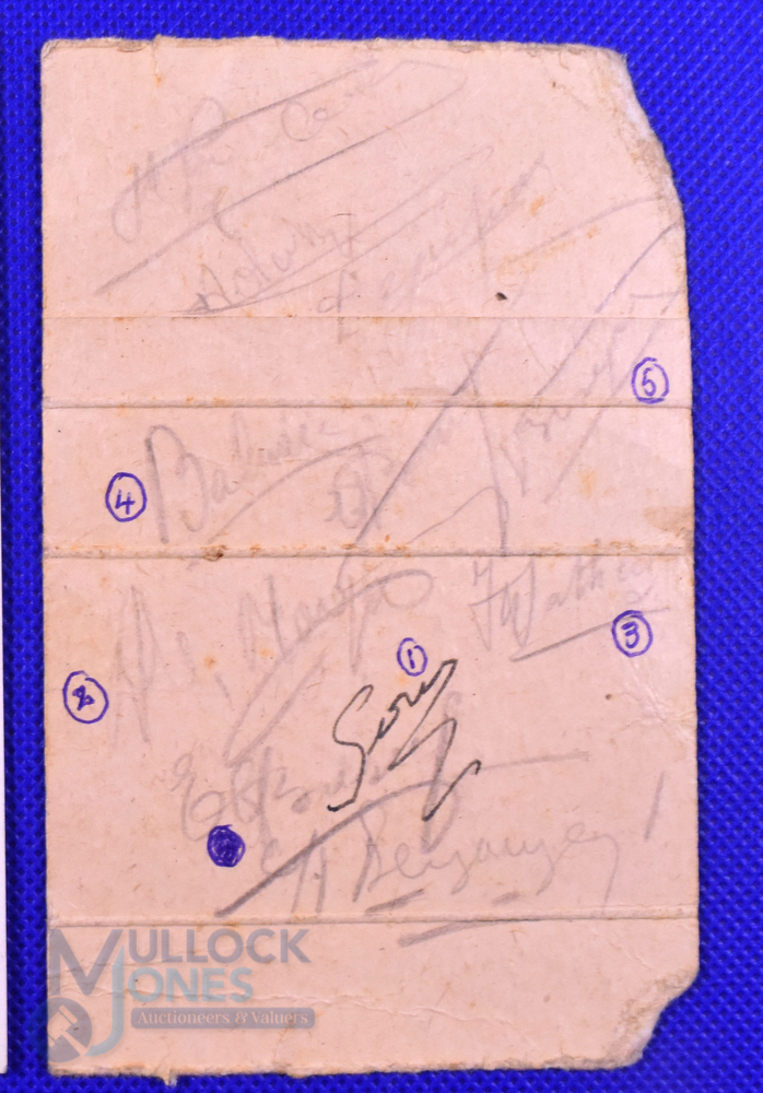 1946 French XV v Ireland Autographs on Cigarette Packet!: Wonderfully quirky and undoubtedly scarce,