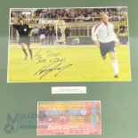 Euro 2004 Qualifier Macedonia v England signed photograph with ticket by Wayne Rooney dedicated to