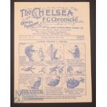 Pre-War 1921/1922 Chelsea v Oldham Athletic Div. 1 match programme 11 February 1922, 4 page; fair/