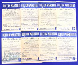 1956/57 Bolton Wanderers home match programmes v Tottenham Hotspur, Cardiff City, Wolverhampton