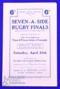 Scarce 1926 First Middlesex Sevens Rugby Programme: The original outing for the famous