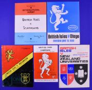 1966 British and I Lions in NZ Rugby Programmes (5): v Southland, Mid/S Canterbury and N Otago,