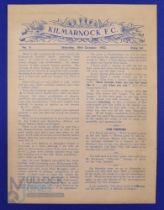 1952/53 Kilmarnock v Morton Div. 'B' league match programme 4 pages 18 October 1952; good. (1)