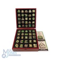 Collection of 50 Danbury Mint Celtic FC Victory Pins with Collector Box, come with all supporting