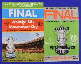 1968 FAC final Everton v West Bromwich Albion 18 May 1968; 1969 Manchester City v Leicester City