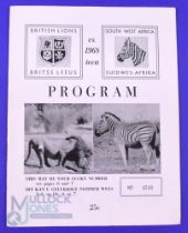 1968 British and I Lions Rugby Programme v South West Africa: At Windhoek, 15/6/68. 32pp, scarce,