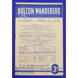 1953/54 Bolton Wanderers v Wolverhampton Wanderers (championship season) at Burnden Park match