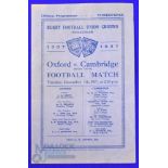 1937 Varsity Match Rugby Programme: Obolensky again for Oxford, generally G or better, the