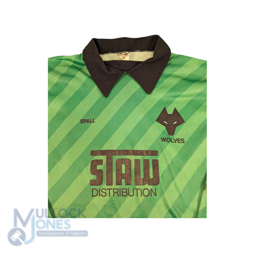 1986-88 Wolverhampton Wanderers Goalkeeper Shirt: Match prepared Mark Kendall No.1 Spall size LM, - Image 2 of 3