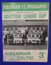 1952/53 Hibernian v Celtic Scottish League Cup match programme 30 August 1952 at Easter Road;