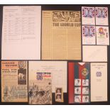 1966 World Cup memorabilia to include Jules Rimet Cup 1966 programme of matches; 1966 World Cup fold