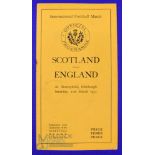 Scarce 1931 Scotland v England Rugby Programme: Standard Murrayfield slim orange 8pp issue, spine