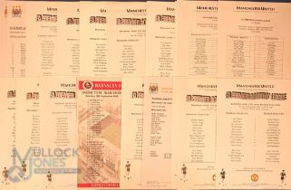 Collection of Manchester Utd U17's & U19's FA Academy Premier League single sheet match programmes