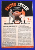 1954/55 Manchester Utd v Wolverhampton Wanderers Div. 1 match programme 23 February 1955 4 pager, no