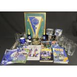Leicester City Memorabilia - glass tankards, ties, books, mugs, newspapers, watch, celebration