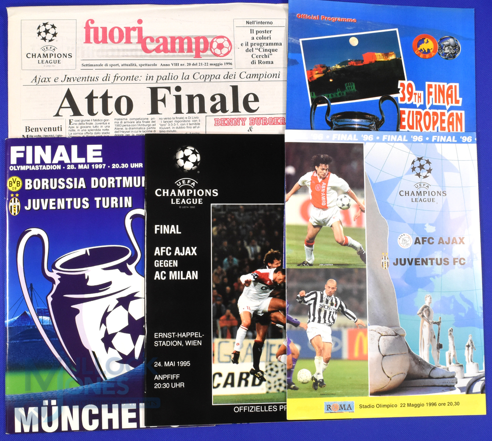 Champions League Cup finals 1994 AC Milan v Barcelona, 1995 Ajax v AC Milan, 1996 Ajax v Juventus