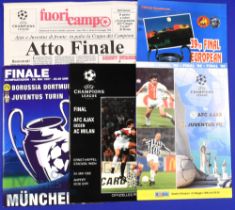 Champions League Cup finals 1994 AC Milan v Barcelona, 1995 Ajax v AC Milan, 1996 Ajax v Juventus