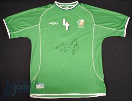 2002 Stephen Kelly (Signed) No 4 Ireland International match issue home football shirt autographed