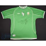 2002 Stephen Kelly (Signed) No 4 Ireland International match issue home football shirt autographed