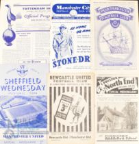 1953/54 Manchester Utd away match programmes to include Preston NE, Newcastle Utd, Sheffield