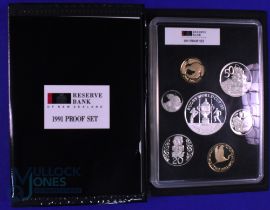 1991 RWC New Zealand Proof Coins Set inc $5 Rugby Coin: Mint set, sealed in Perspex, the super Rugby