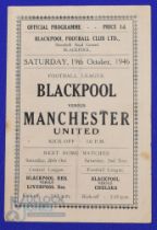 1946/47 Blackpool v Manchester Utd Div. 1 match programme 19 October 1946; fair. (1)
