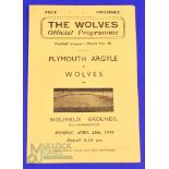 1945/46 Wolverhampton Wanderers v Plymouth Argyle football league (south) 4 page programme 29