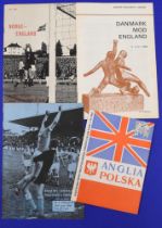 1966 England international away programmes v Poland (5 July), Finland (26 June), Denmark (3rd July),