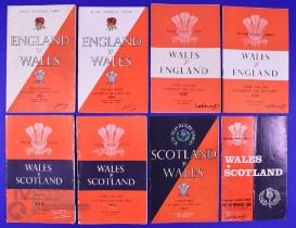 1954-1966 Wales and England/Scotland Rugby Programmes (8): At Twickenham or Cardiff, 1954, 56, 57