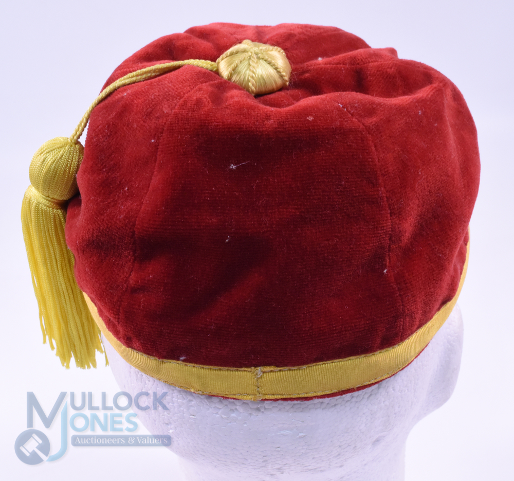 1931 and 1962 Velvet Rugby Honours Caps (2): A six-panelled black and red cap embroidered 'XV' and - Image 3 of 3