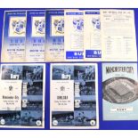 Collection of Bury FC home match programmes v 1953/54 Bolton Wanderers (friendly), 1954/55 Bolton