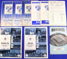 Collection of Bury FC home match programmes v 1953/54 Bolton Wanderers (friendly), 1954/55 Bolton