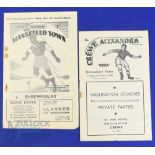 1950/51 Shrewsbury Town Div. 3 (north) away match programmes v Crewe Alexander, v Mansfield Town;