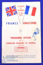 1955 France v England international match programme at the Stade de Colombes 15 May 1955; slight