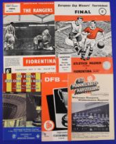 Selection of European Cup Winners final programmes to include 1961 Rangers v Fiorentina (Ibrox),
