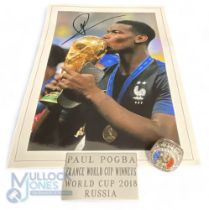 Paul Pogba France World Cup Winners 2018 Russia Reproduction Ring with autographed photograph