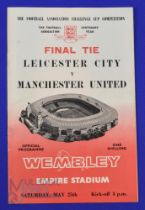 1963 FAC final Manchester Utd v Leicester City match programme 25 May 1963; good. (1)