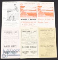 Selection of Shelbourne home match programmes 1942/43 Shamrock Rovers (neat tape to spine), 1948/