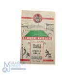 1953/54 Sunderland v Manchester Utd Div. 1 match programme 27 February 1954 at Roker Park; slight