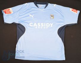 2009/10 Chris Hussey No 14 Coventry City match worn home football shirt in blue, Puma/Cassidy Group,