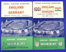 1953 England v Hungary international match programme 25 November 1953 at Wembley (score 3-6);
