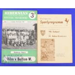1959/60 Bolton Wanderers away friendly match programmes v Hibernian (19 October), v VFB Stuttgart (