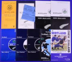 1946-1993 Scotland v New Zealand Rugby Programmes (9): 1946, 1954 w/tkt, 1964, 1967 (Meads sent