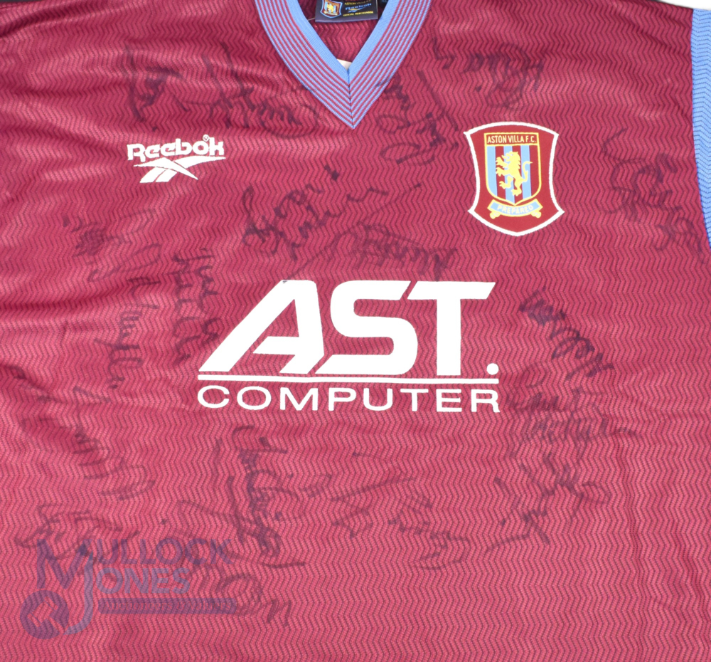 1997/98 Aston Villa Multi-Signed home football shirt in claret and blue, Reebok/AST Computer, - Bild 2 aus 2