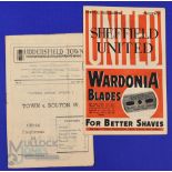 1946/47 Bolton Wanderers away match programmes v Huddersfield Town, v Sheffield Utd; fair/good. (2)