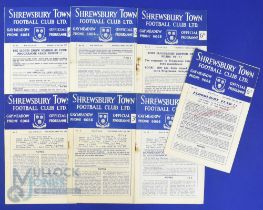 1956/57 Shrewsbury Town Div. 3 (south) home match programmes v Brentford, Southend Utd,